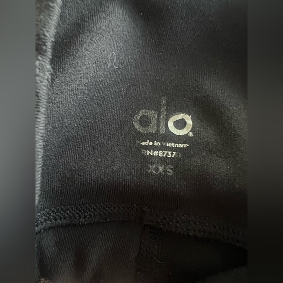 Alo Yoga Black/Glossy High Waist Full Length Moto Leggings XXS $128 - Picture 8 of 9